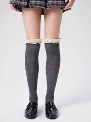 LACE TRIM OVER THE KNEE SOCKS