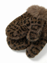 LEOPARD PRINT FUZZY GLOVES
