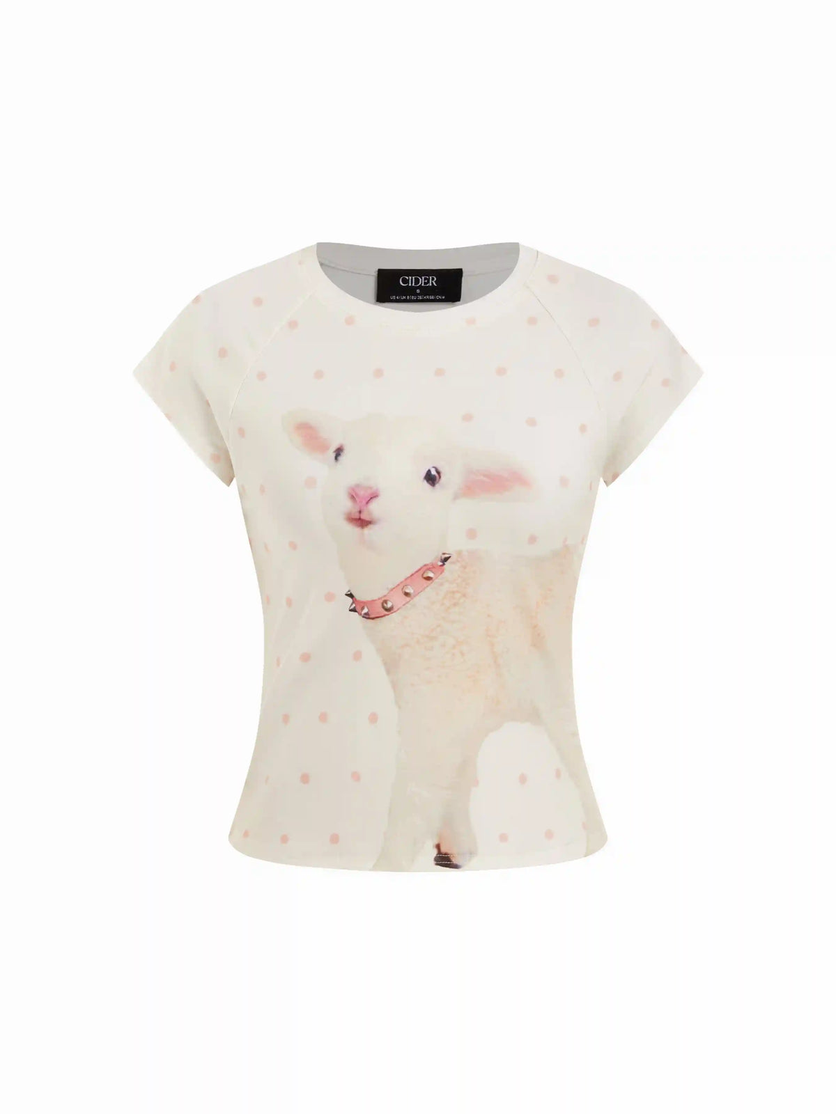 Polka Dot Lamb Print Short Sleeve Tee