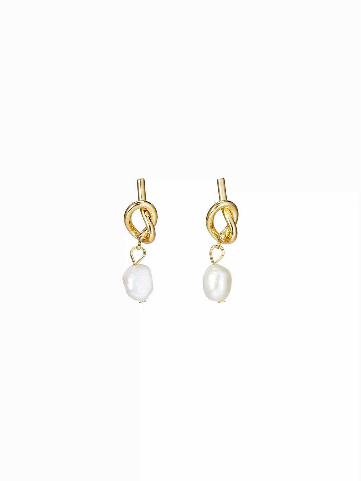 KNOT & BAROQUE FAUX PEARL DROP EARRINGS