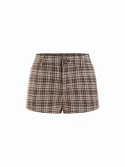Plaid Low Rise Micro Shorts