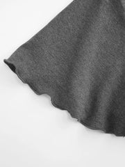 Round Neckline Ruffle Sleeve Ruched Waist Top Curve & Plus
