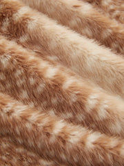 Faux Fur Deer Low Rise Animal Print Half Zip Mini Skirt