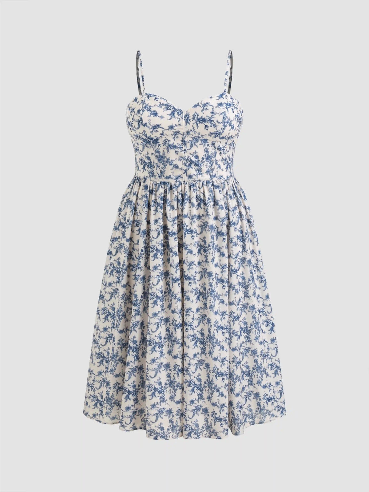 Ditsy Floral Ruffle Shirred Midi Dress Curve & Plus