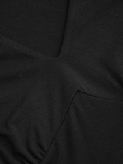 V-neck Ruched Short Bell Sleeve Top Curve & Plus