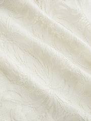 Lace Floral Cut Out Bell Sleeve Top