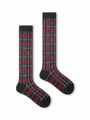 PLAID OVER THE CALF SOCKS