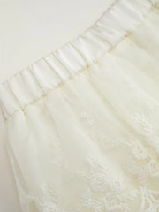 Mesh Mid Rise Lace Tiered Mini Skirt