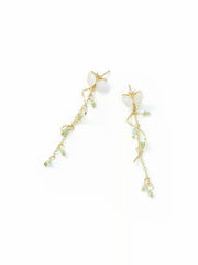 BUTTERFLY & GEMSTONE DROP EARRINGS