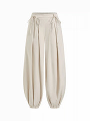 Low Rise Drawstring Barrel-leg Trousers