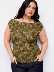 Floral Off-shoulder Ruched Blouse Curve & Plus