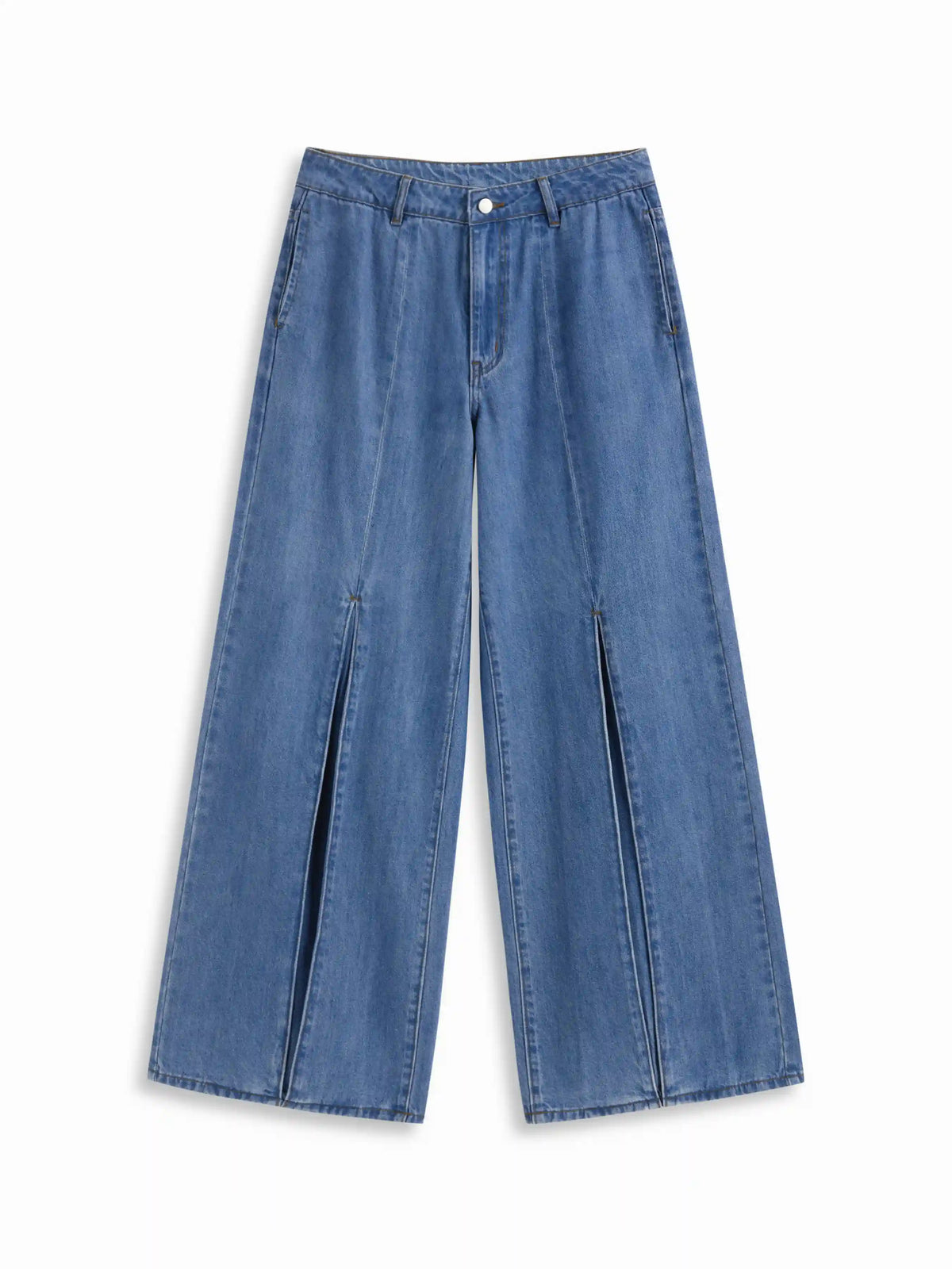 Cider Denim Low Rise Split Wide Leg Jeans