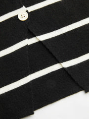 Knit Boat Neck Stripe Cardigan