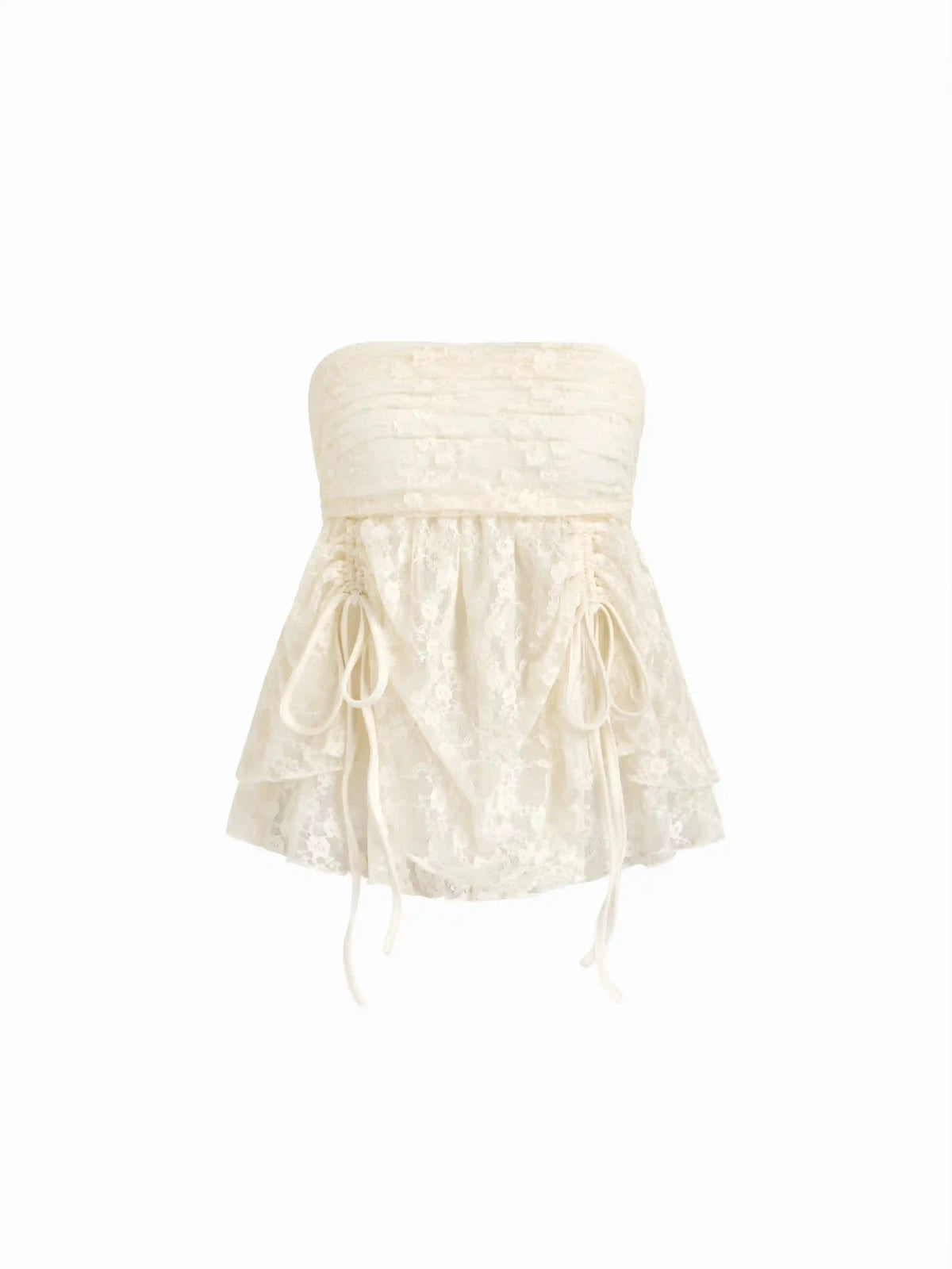 Lace Ruched Bandeau Top