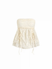 Lace Ruched Bandeau Top