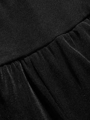 Cowl Neck Metal Chain Backlesss Ruched Wide Leg Jumpsuit