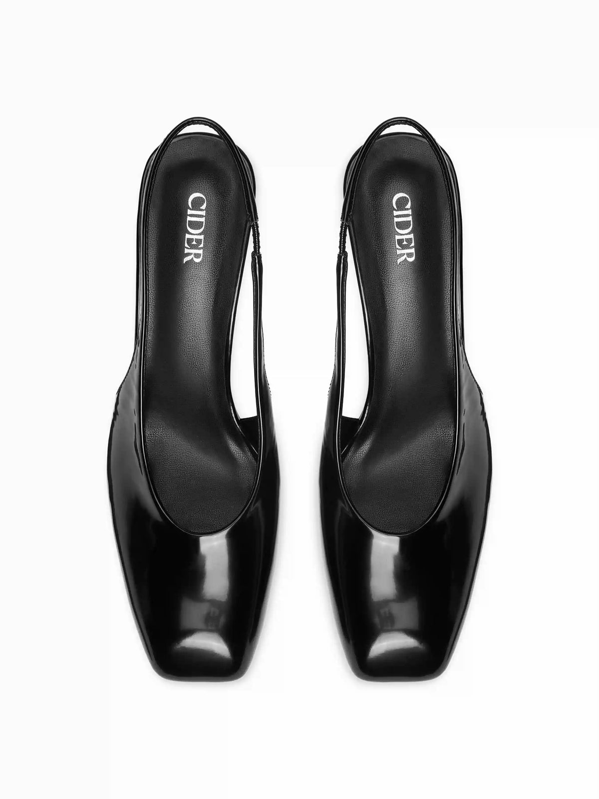 SQUARE TOE SLINGBACK CHUNKY HEELS