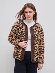 Leopard Fleece Puffer