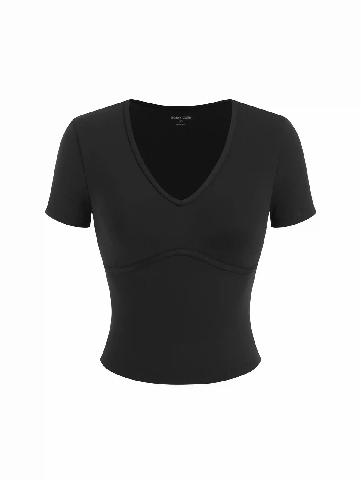 V-neck Solid Short Sleeve Active Top