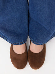 ROUND TOE  FAUX SUEDE BUCKLE  MARY JANE FLATS