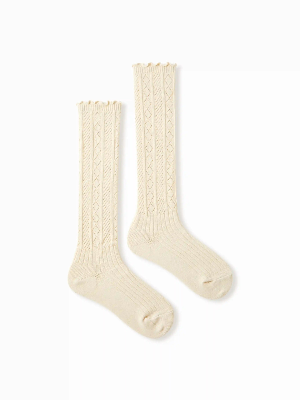 RUFFLE TRIM CREW SOCKS