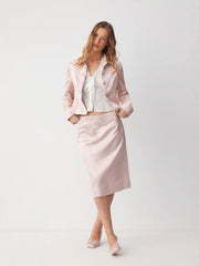 Jacquard Floral Collar Long Sleeve Jacket