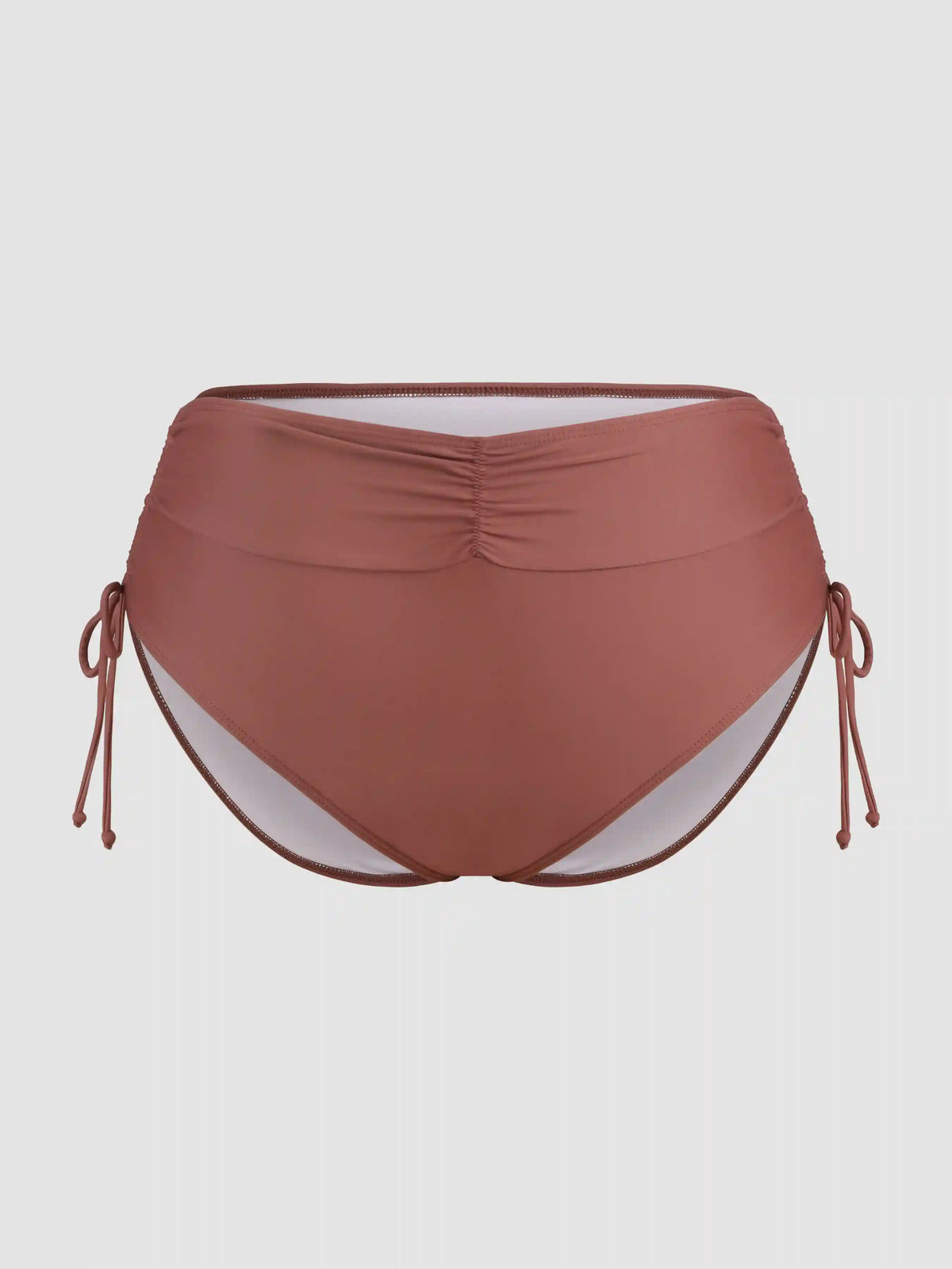 Ruched Drawstring Cheeky Bikini Bottom Curve & Plus