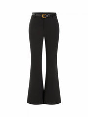 Low Rise Flared Trousers With Belt