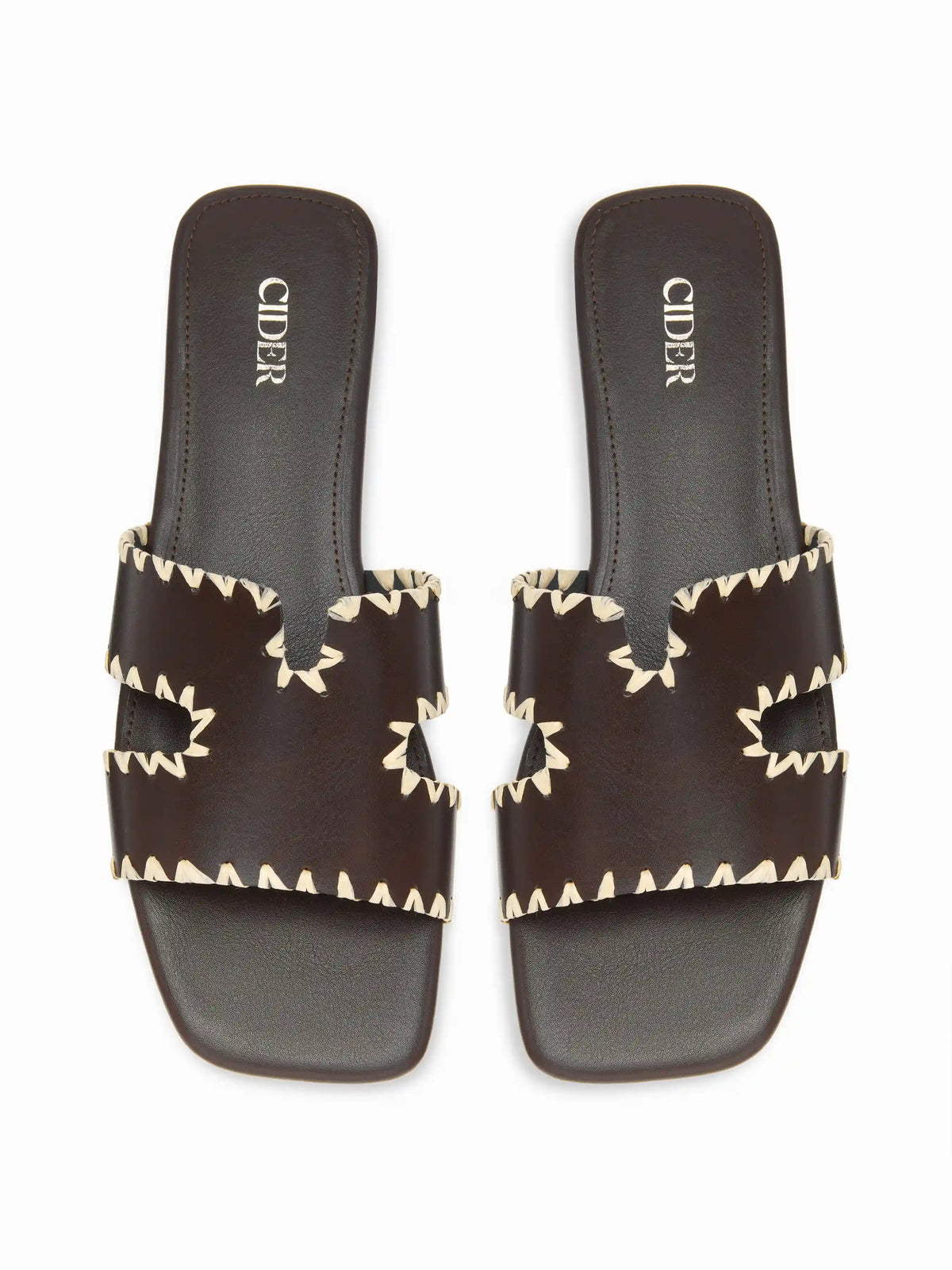 FAUX LEATHER TWO-TONE  SLIPPERS
