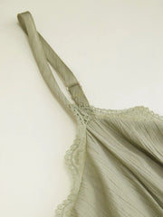 V-neck Lace Panel A-line Cami Midi Dress Curve & Plus