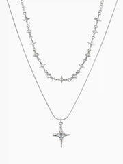 RHINESTONE STAR LAYERED NECKLACE