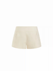 Linen-blend Low Rise Button-Detail A-Line Mini Shorts