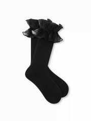 LACE CRIMPED TRIM CREW SOCKS