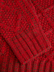 Cable Knit Boat Neck Oversized Top