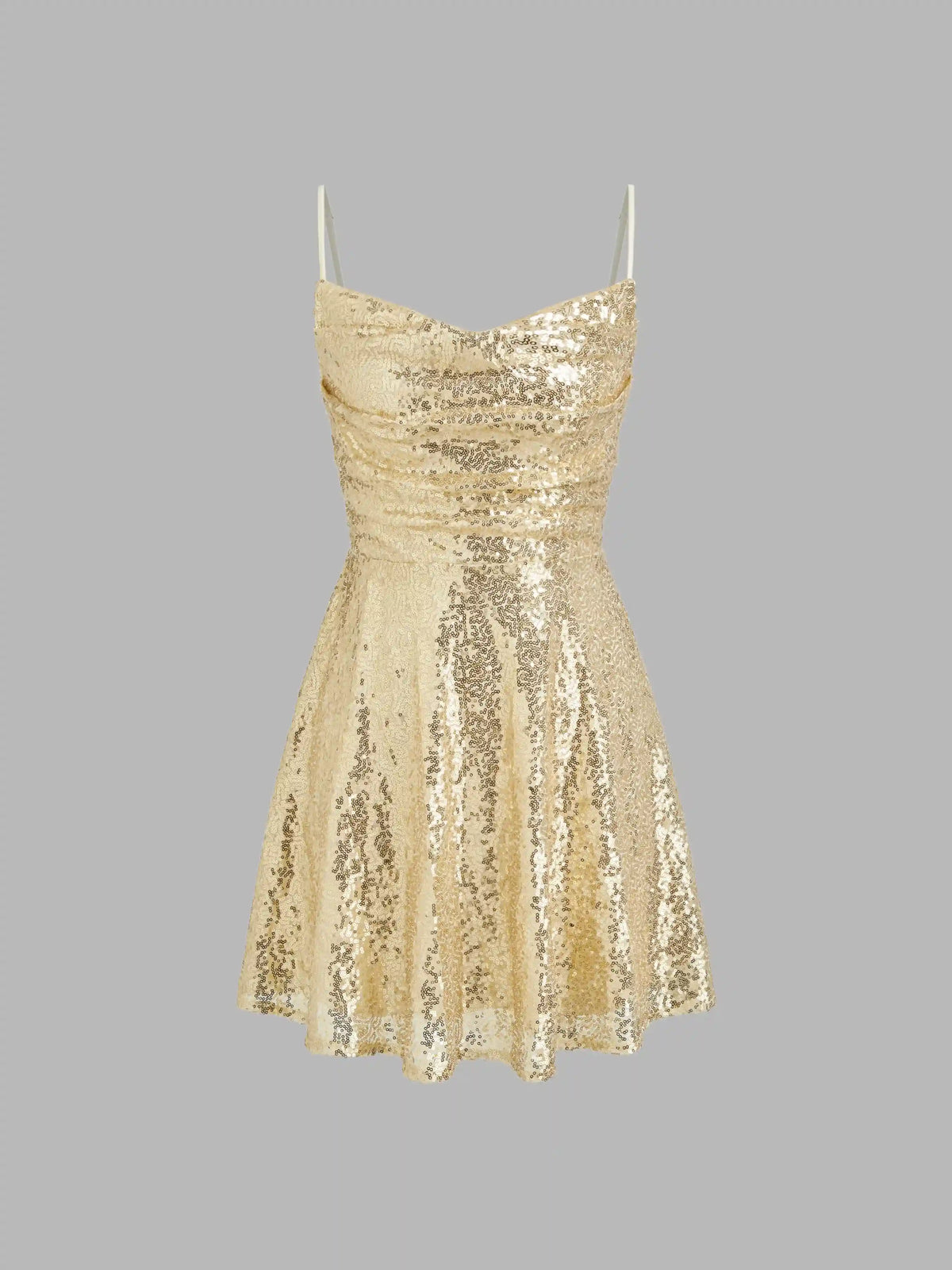 Sequin V-neck Solid Lace Up Mini Dress