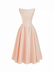 Satin Sculptural Backless Bowknot Criss Cross Lace Up Flared Midi Dress