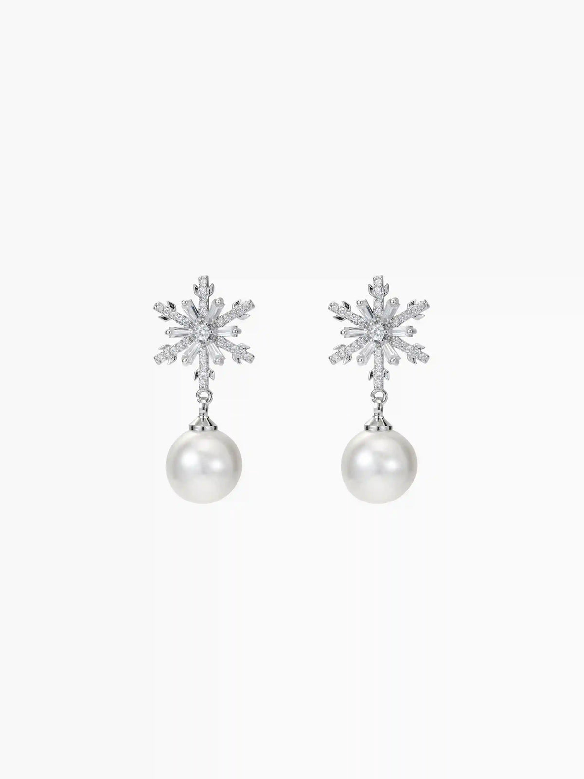 Snowflake Pattern Drop Earrings