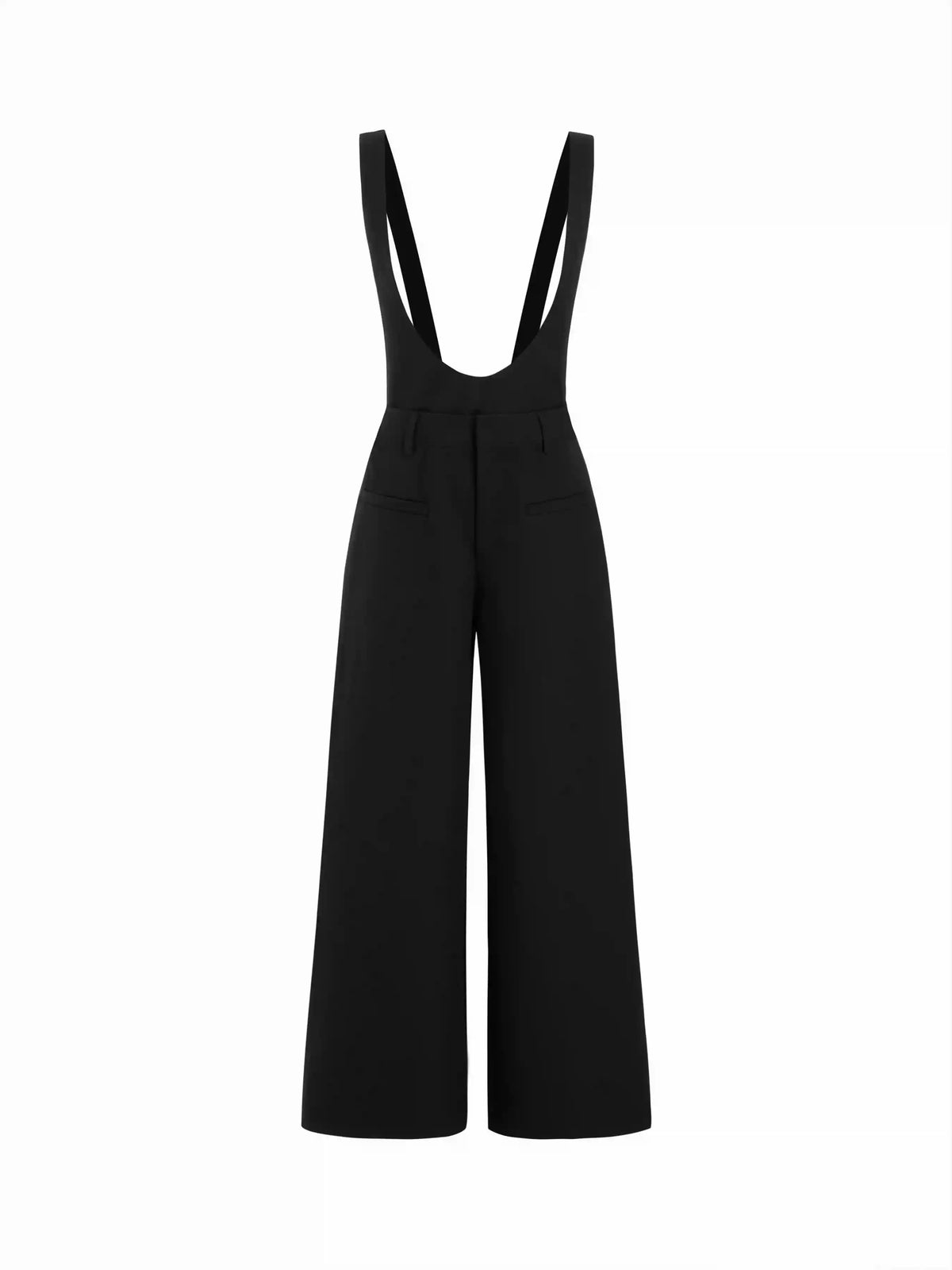 Scoop Neckline Wide Leg Overalls