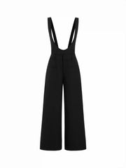 Scoop Neckline Wide Leg Overalls
