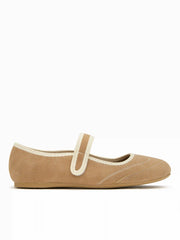 ROUND TOE FAUX SUEDE FLATS