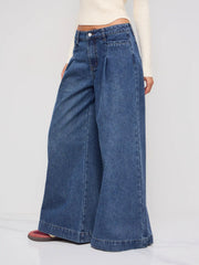 Cider Denim Low Rise Pocket Baggy Jeans