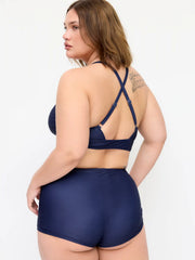 High Stretch V-neck Criss Cross  Bikini Set Curve & Plus