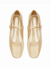 T-STRAP SQUARE TOE MARY JANE FLATS