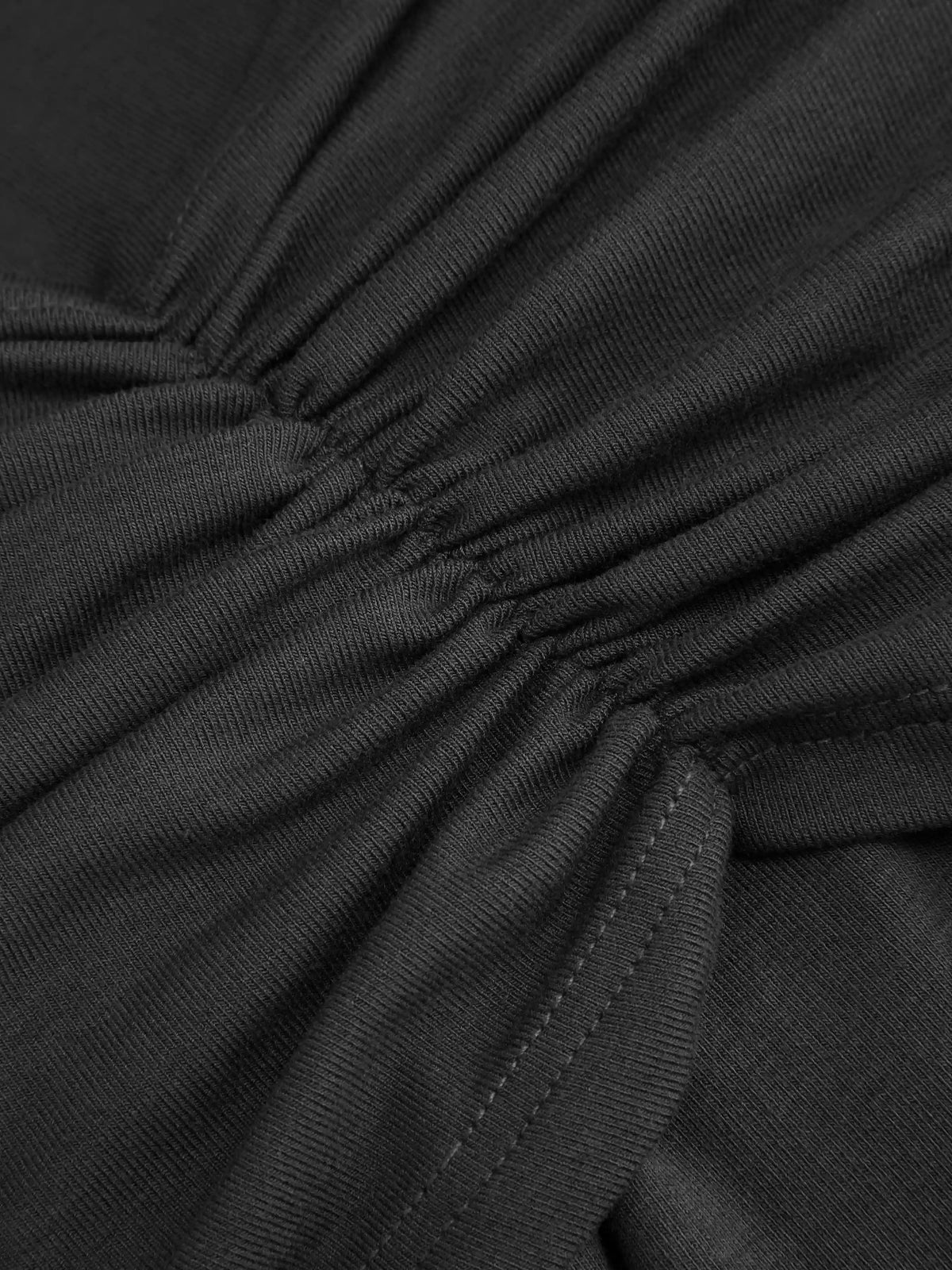 Collar Ruched Metal Button Long Sleeve Maxi Dress