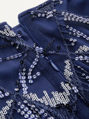 Sequin High Rise Solid Rhombus Mini Skirt