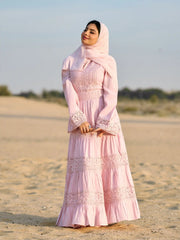 Sweetheart Floral Lace Bell Sleeve Flared Maxi Dress
