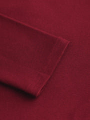 Cotton-blend Boat Neck Solid Ruched Long Sleeve Tee