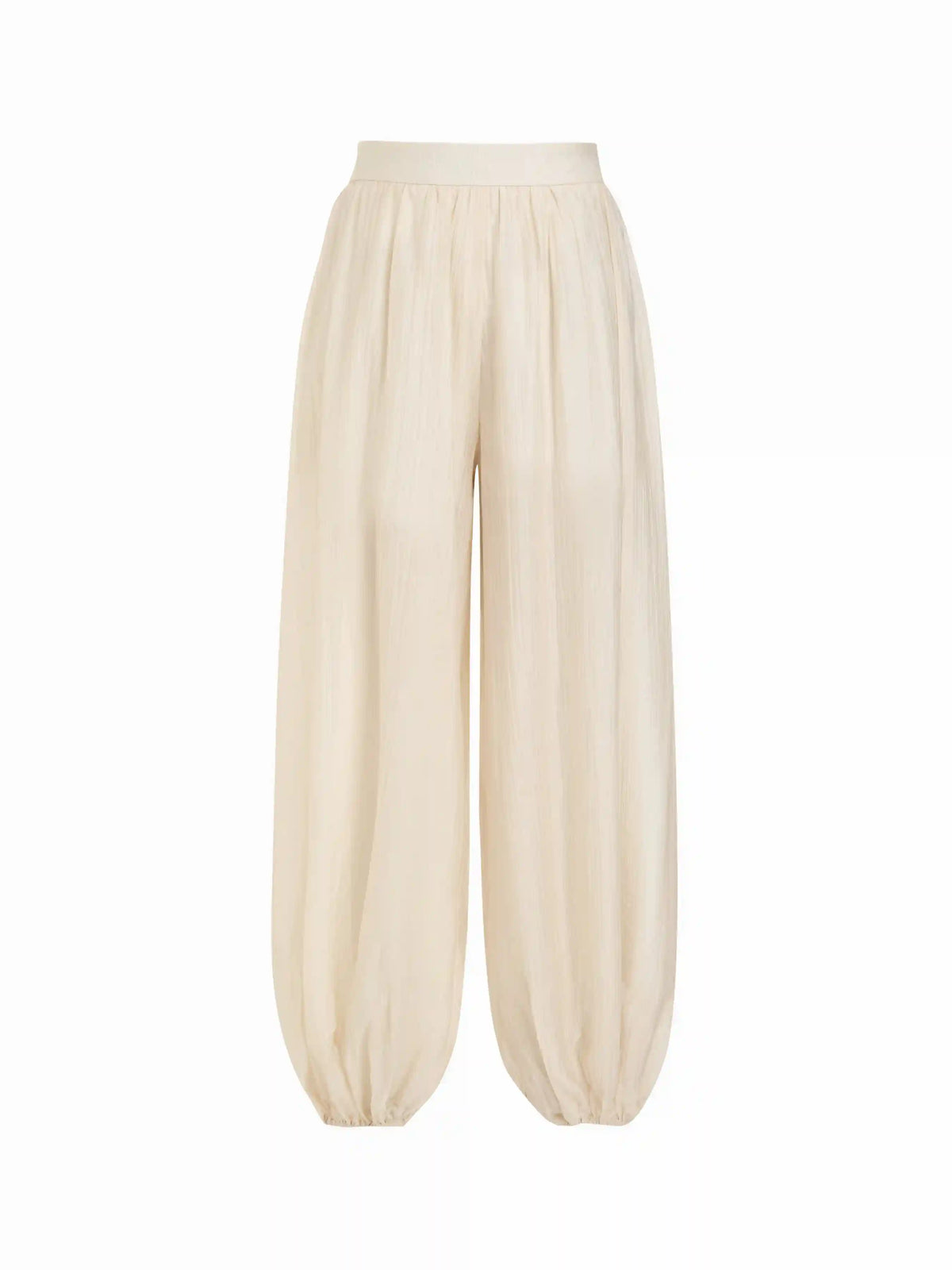 Cotton-blend Textured Chiffon Mid Rise Balloon Pants
