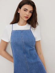 Denim Backless Cami Romper