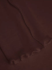 Wool-blend Stand Collar Lettuce Trim Long Sleeve Tee